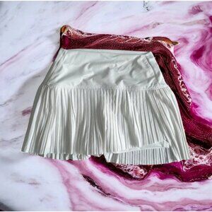 LUCKY IN LOVE X Bethanie Mattek Sands Court Worn White Ruffle Tennis Skort Sz M